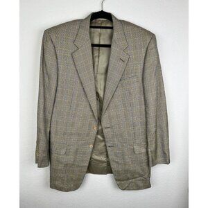 Hickey Freeman Blazer Men 42L Oakbrook Silk Wool Blend Sport Coat Plaid